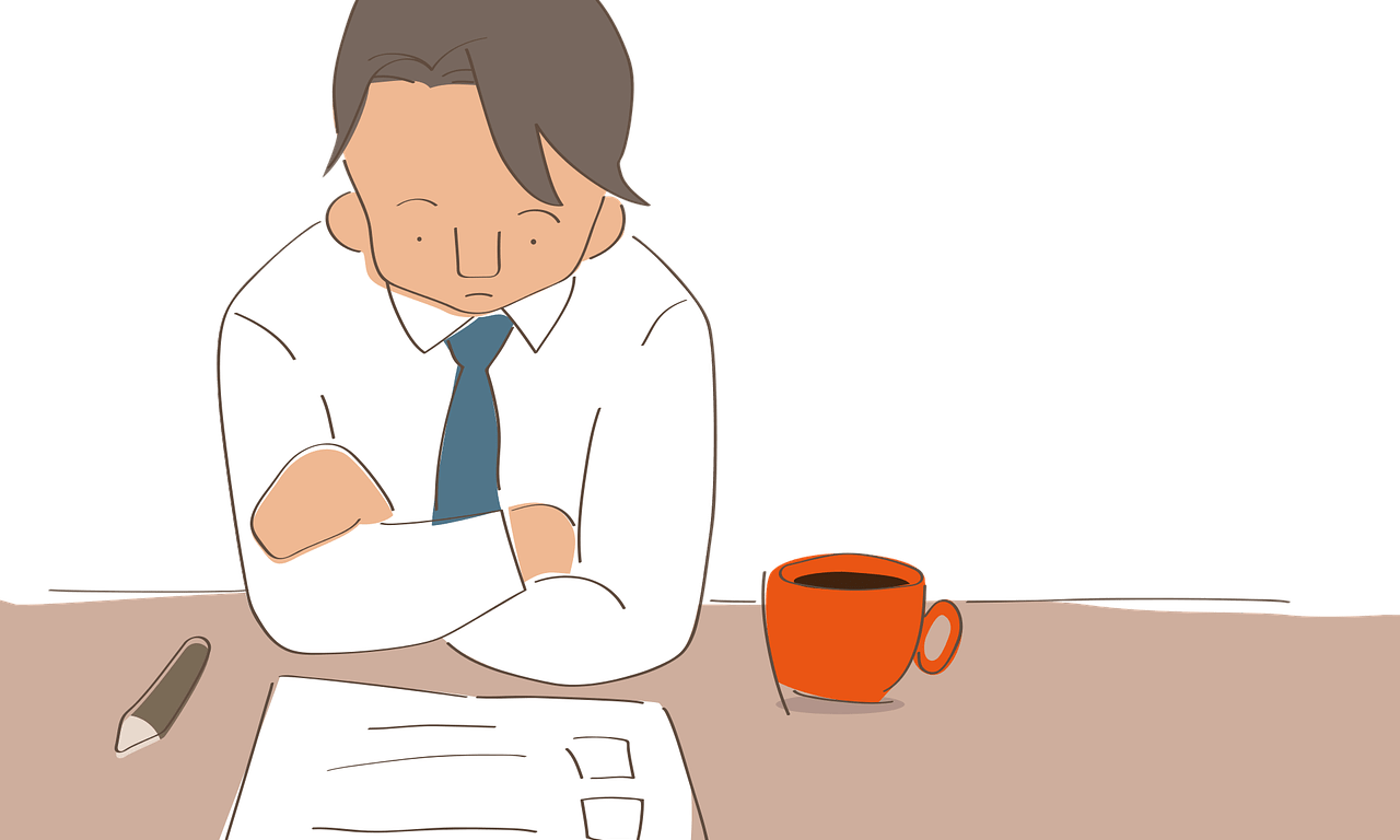 office worker, stressed man