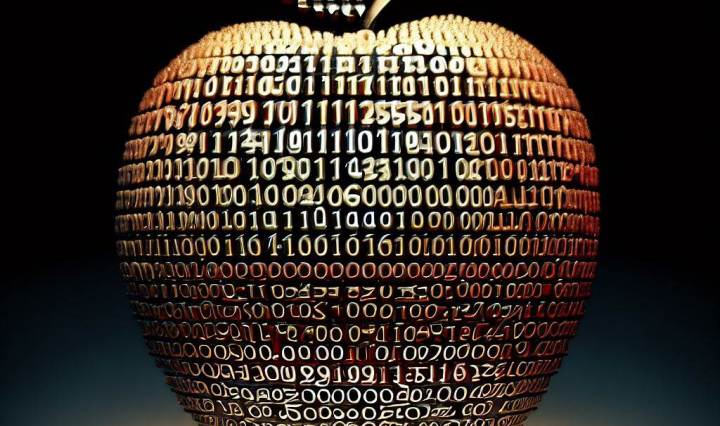 Apple made of 0s and 1s