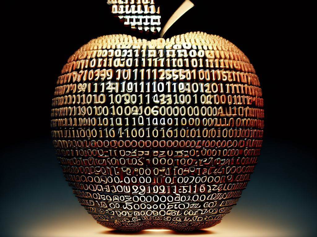 Apple made of 0s and 1s